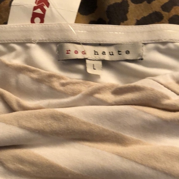 Red Haute  size Large tan & white striped camisole front lined bra top  NWT - Picture 2 of 7